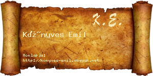 Könyves Emil névjegykártya