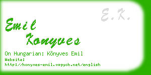 emil konyves business card